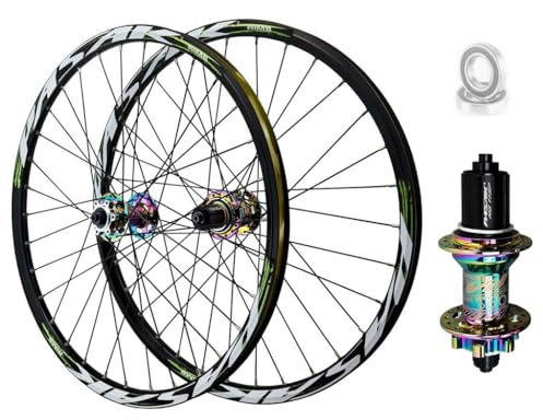 MTB Fahrrad Laufradsatz 24 Zoll 26 Zoll, Schnellspanner, Aluminiumlegierung 27,5 Zoll 29 Zoll Hybrid-/Fahrradnabe 2250g Scheibenbremse 32H Bergfelge Radfahren for 7–12 Gänge (Farbe : Chrome, Size :