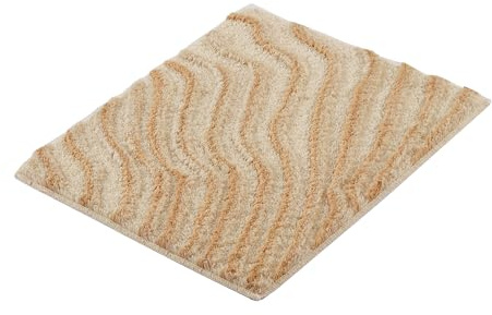Kleine Wolke Badteppich TERRACE Sandbeige 55 x 65 cm | OEKO-TEX zertifiziert, rutschhemmende Unterseite, für Fußbodenheizung, maschinenwaschbar, 100% Polyacryl