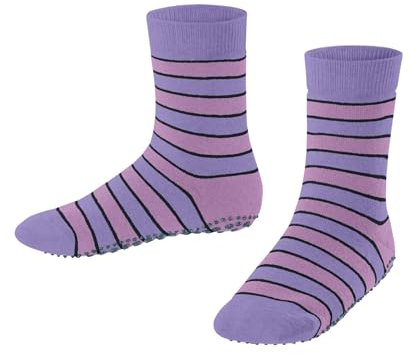 FALKE Unisex Kinder Simple Stripes K HP Baumwolle Rutschhemmende Noppen 1 Paar Stoppersocken, Lila (Light Lilac 6819) neu-umweltfreundlich, 35-38