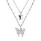 Lilbitty Schmetterlinge Layering Kette Damen Halskette Silber 925 mit Anhänger, Hypoallergene Silberkette Schmuck für Frauen