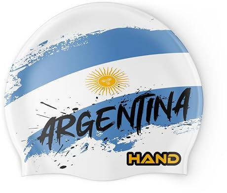 HAND SPORT Flag Argentina, Cuffia in Silicone, Cuffia Piscina, Cuffia Nuoto, Taglia Unica