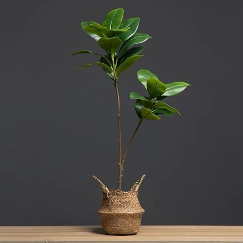 Create Your Home Planta Artificial Grande, Rama de árbol de Magnolia, Ficus decoración hogar y jardín, decoración casa y Oficina, 105 cm Tronco más una Rama. NO Incluye Maceta.