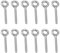 Golfari in Acciaio Inox a Gambo Lungo, Confezione da 12 Viti ad Occhiello M6, Bullone a occhiello a gambo lungo, Vite ad Occhiello M6, Viti ad Occhiello, per Funzione di Fissaggio e Sospensione