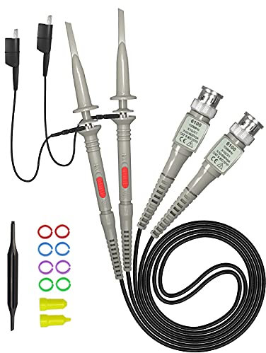 Cleqee Universal P6100 Oszilloskop Tastköpfe 100MHz mit Zubehör Kit 1X 10X 2 Stück