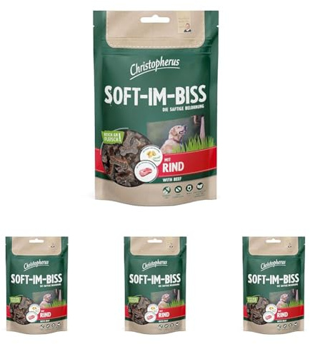 Christoperus Snacks Soft-Im-Biss mit Rind 125g (Packung mit 4)