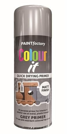 PD - Professional Grey Primer Spray Paint 400ml - Multipurpose Quick Drying Aerosol For Metal, Plastic, Wood, And Glass - Matt Finish Primer For Interior & Exterior Use - DIY Spray Can 400ML (2)