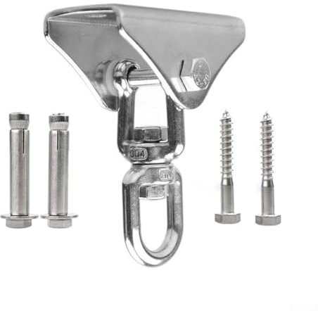 Gancio rotante per altalena, gancio da soffitto in acciaio inox per appendere sedie da appendere a letto, piastra fissa accessori per altalena