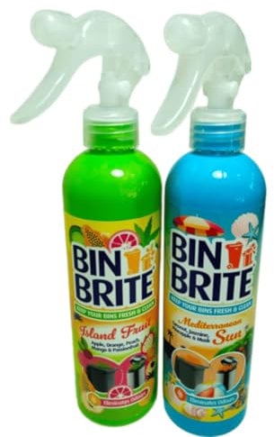 Bin Brite Wheelie Bin Odour Neutraliser, 400ml, Island Fruit and Mediterranean Sun
