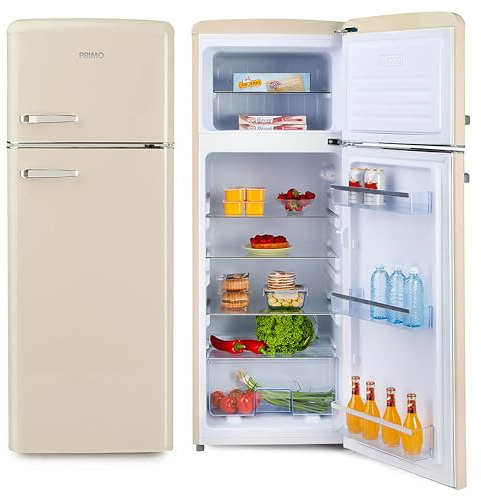 PRIMO PR167RKC Retro Fridge - 206L - E - Fridge Freestanding - Cream