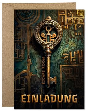 12 Einladungskarten incl. 12 Umschläge zum Kindergeburtstag Escape Room Mädchen Jungen Jungs coole Einladungen Geburtstag Kinder Jungsgeburtstag Mädchengeburtstag Detektiv Geburtstagseinladungen