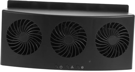 UKCOCO Artefacto De Refrigeración Del Coche Air Conditioner Seco Humidificador Sombra De La Ventana Del Coche Respiradero Ventilador Más Fresco Doble Ventilador De Cochecito Black Abs
