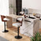 Hawthyhome Barhocker 4er Set |Barstuhl Tresenhocker Bistrohocker •360° Drehstuhl •Küchenstühle mit Rückenlehne und Fußstütze •Stuhl mit Armlehnen •Lobby Tresen Küche Hausbar •Weiß Nussbaumholz