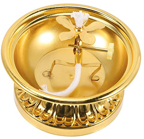 BESTOYARD Öllampenschale Öllampe Schornsteinlaterne Funkelnde Dekoration Kohleöllampen Kerosinöl Sturmlaterne Gelbe Dekoration Antikes Alte Öllampe Öllaterne Vlies Baumwollfaden Golden