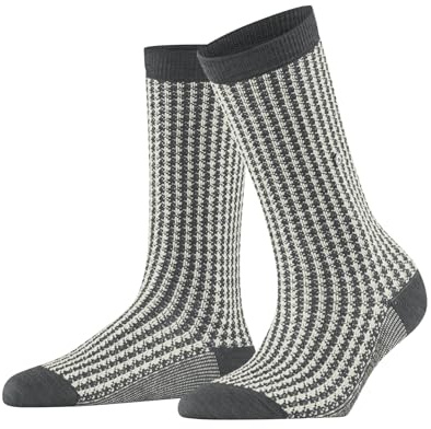 Burlington Damen Pepita Socken Wolle atmungsaktiv klimaregulierend