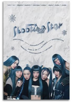 BLYESSQ Xg Shooting Star Rapper Musik signiert limitierte Poster Albumcover Leinwand Wandkunst Zimmer ästhetische Poster Musik Klassenzimmer Schlafzimmer Wanddekoration Kunst