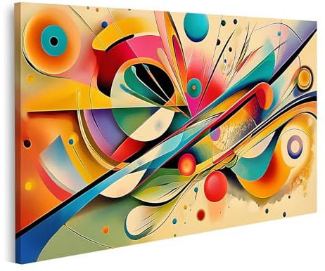 islandburner Prime Bild auf Leinwand Abstrakte Kandinsky Kunst mit lebendigen Farben und Formen Bilder Wandbilder Poster