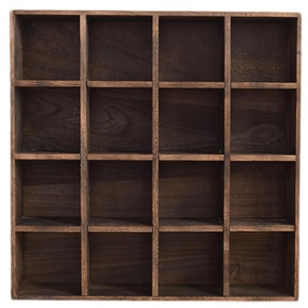 MagiDeal Wooden Display Shelf Teacup Cabinet Home Decor Multi Layer Multifunctional Storage Rack Divided Box for Tea Room Coffee Bar