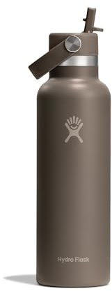 Hydro Flask – Standard Flex Straw Cap 621 ml (21 oz) Bottle – Stainless Steel, Leakproof, Cupholder Compatible – Insulated Cold 24 Hrs – Sandpiper