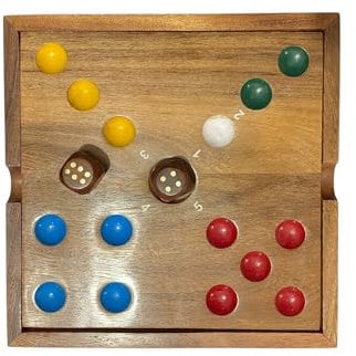 Ajuny Big Hole Würfel-Brettspiel mit Edelsteinen – Lustiges Familienspiel, Holz-Würfelspiel für Kinder & Erwachsene, Unterhaltung für drinnen & draußen Geschenkidee