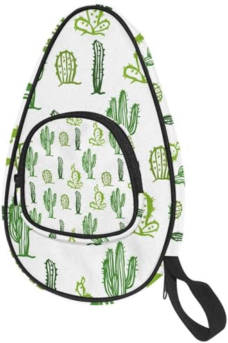 VAPOKF Housse pour raquette de tennis de table, motif cactus vert plantes, sac de raquette de ping-pong avec pochette pour 4 à 5 balles
