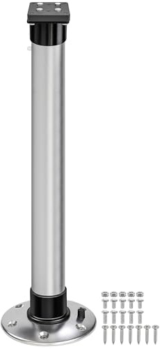 Boat Grill Pedestal Mount for Rectangular Grill or Single Table,Marine Boat Barbecue Grill Mount Base Double Lock Stowable for Swim Platform on Pontoon/Sailboat/Deckboat,Marine Grill Accessories