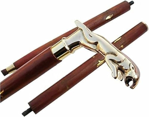 Designer Gehstock mit Messinggriff, antiker Stil, Holzstock, Designer-Messing, goldener Kopf, Gehstock, antiker Stil, Holzstock, Geschenk