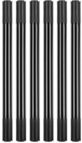 Guaber 6Pcs Black Fabric Marker Double Tip Paint Pen Waterproof For Decorating Shirt Sneakers Clothing Canvas Bag Shoes Writing Pen