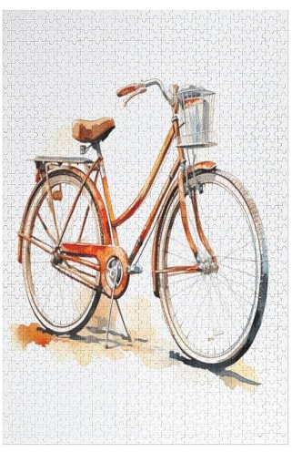Fahrrad Holzpuzzle - 1000 Teiliges Jigsaw Knobelspiel - Puzzle Für Erwachsene & Kinder - Outdoor & Reisespielzeug （78×53cm）
