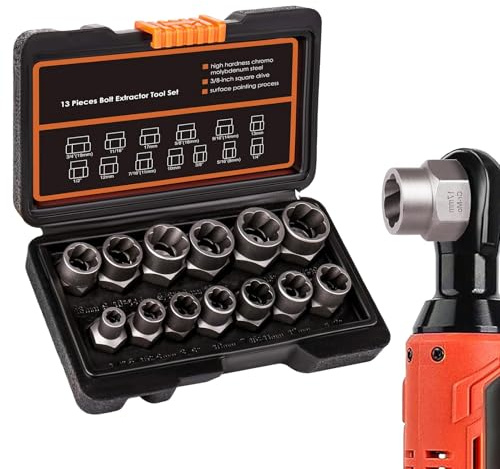 YNPQTDS Set D Schraubenausdrehern, Metallhülse mit Adapter 9,5 mm