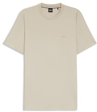BOSS Herren Thompson 01 T-Shirt aus Baumwoll-Jersey mit Logo-Detail Hellbeige M