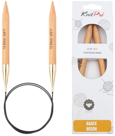 KnitPro Basix Beech Fixed Circular Needles 47 (120cm) | 12.00mm