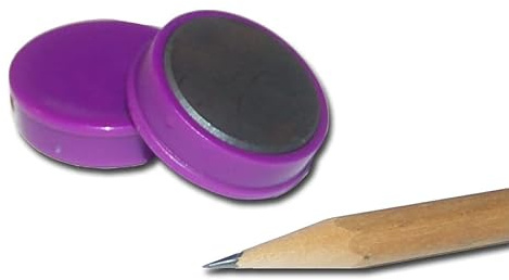 10 Pinnwand Magnete Ø30x8 mm mit Hartferrit - lila