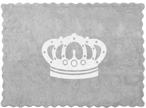 Aratextil. Alfombra Infantil 100% Algodón lavable en lavadora Colección Corona Gris 120x160 cms