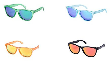 Ciffre 4 er Set Sonnenbrille EL-Sunprotect® Polarisierte Linsen Retro Vintage Style Nerd Look Stil Unisex Brille - Türkis Blau Verspiegelt - Orange Feuer - Grün - Schwarz