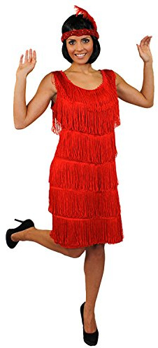 I Love Fancy Dress ILFD4576XXL Ladies Deluxe Flapper Dress with Matching Headpiece, Red, 2X-Large