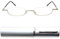 Schmale Metall Mini Halbbrille Lesebrille, Edelstahl Rahmen (Silber), mit Gratis Slim-Fit Alu Etui, Lesehilfe Damen und Herren +2.5 Dioptrien
