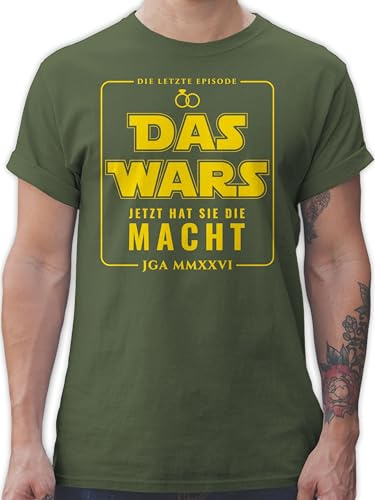 T-Shirt Herren - Junggesellenabschied Männer - JGA 2026 Das Wars Jetzt hat sie die Macht - L - Army Grün - Tshirt Bachelor Shirt polter jungesellenabschied bräutigam Shirts Groom