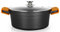Orbegozo CDH 3028 Cacerola Honda Aluminio Fundido, 6.7 L, Superficie Antiadherente Libre de PFOA, Tapa Cristal Templado, Asas de Silicona