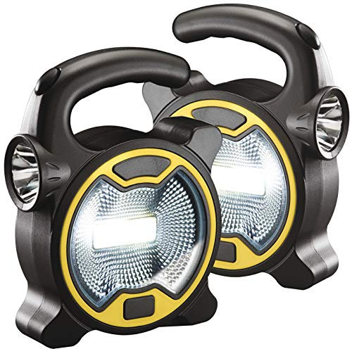 2x Compact Lanterns - Battery Powered 13cm Mini Torches Handheld Flashlight Floodlight - Small Space Saving LED Camping Flash Light Torch