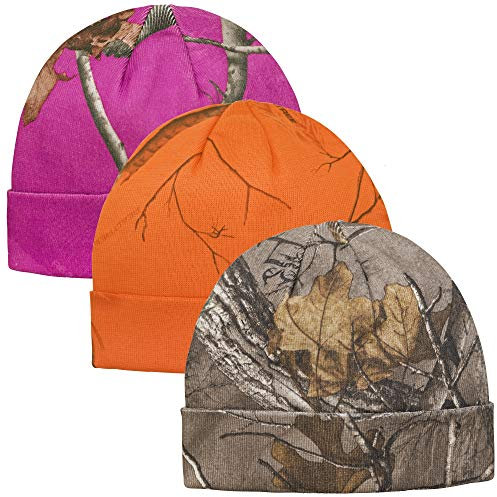 Mega Fishing Pinewood Realtree Camou Strickmütze Wintermütze - Outdoor Jagd Angel Freizeit Mütze/Signalmütze (Realtree AP Blaze/Orange (929))