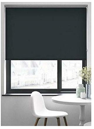 Aprica Blackout Made to Measure Roller Blinds - Easy Fit Roller Blinds for Windows and Doors - Thermal Blinds Fabric with Child Safety Pull Cords (Black, Width 120cm - Drop 160cm)