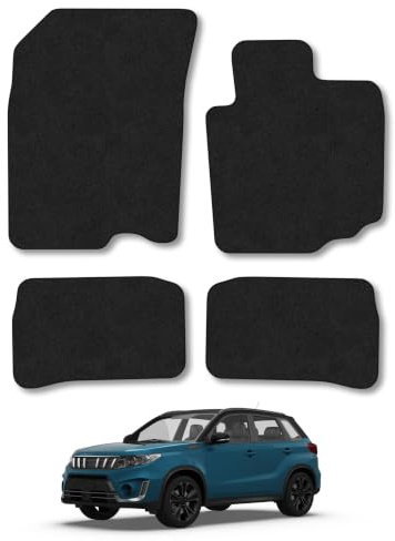 Suzuki Vitara (2015+) Carpet Car Mats | Black Edge Trim Tailored Fit Floor Mats Full Coverage Protection Accessories Easy Clean Anti Slip Made in the UK