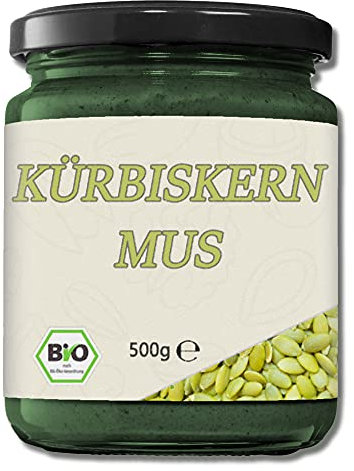 Mynatura Bio Kürbiskernmus I Kürbis I Kürbiskerne I Gepresst I Mus I Aufstrich I Brotaufstrich I Müsli-Topping I Backen I Im Glas (2x 500g)