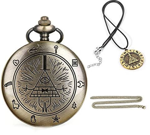 Tiong Mode Quarz Taschenuhr Set für Herren, Quarz Taschenuhren mit Geschenkbox für Halloween, Weihnachten, Vatertag, Geburtstag Geschenke, Cf1034