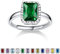 Bestyle Ring Silber 925 Frauen Bling Mondstein Mai Damenring Verstellbar Fingerring mit Smaragd Grüner Heilstein Modeschmuck für Mädchen