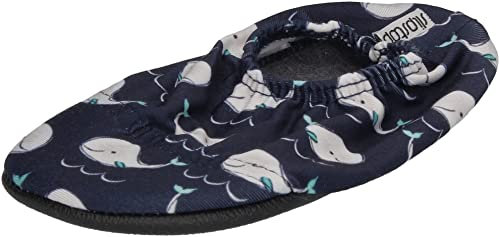 Slipstop Kinder Hausschuhe Badeschuhe WILLY Wal blau, Größe:27/29 EU