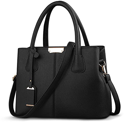 DORRISO Damen Handtasche Mode Ornamente Umhängetasche Leichte Reisen Casual Elegantes Große Kapazität Top Griff Tasche für Frauen Schwarz