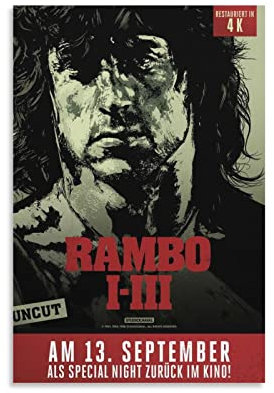 Rambo Part IV Filmposter auf Leinwand, Kunstposter und Wandkunst, Bilderdruck, modernes Familien-Schlafzimmer, Dekor-Poster, 30 x 45 cm