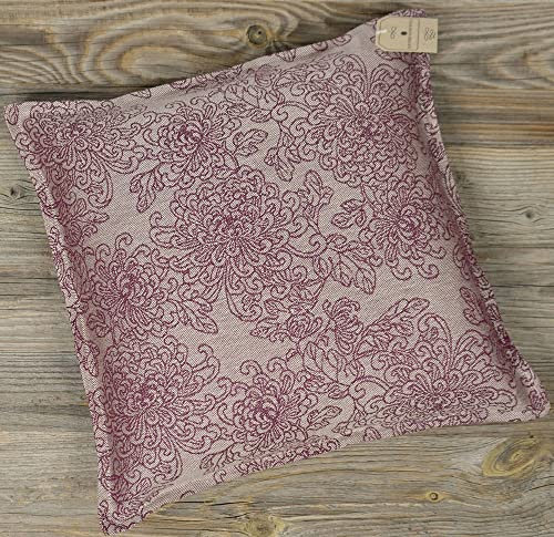 matches21 HOME & HOBBY Kissen-Bezug in 40x40 cm für Deko-Kissen Sofa-Kissen - Baumwolle Kissen-Hülle Cleo Vintage Blumen-Motiv beige rot - Waschbarer Reißverschluss Zierkissen-Bezug für Couchkissen
