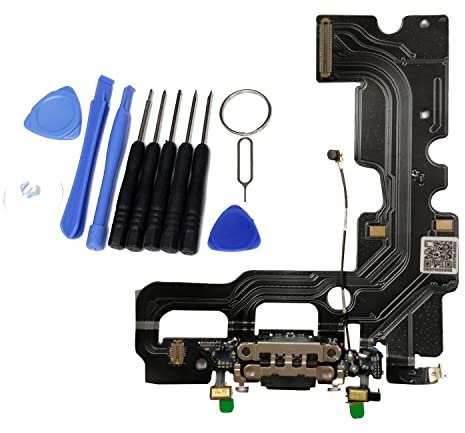 Visiodirect connecteur de Charge Micro et antenne GSM pour Iphone 7 Noir